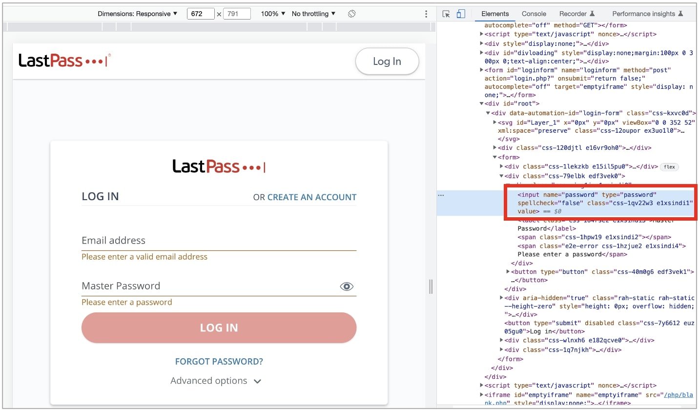 lastpass 密码字段